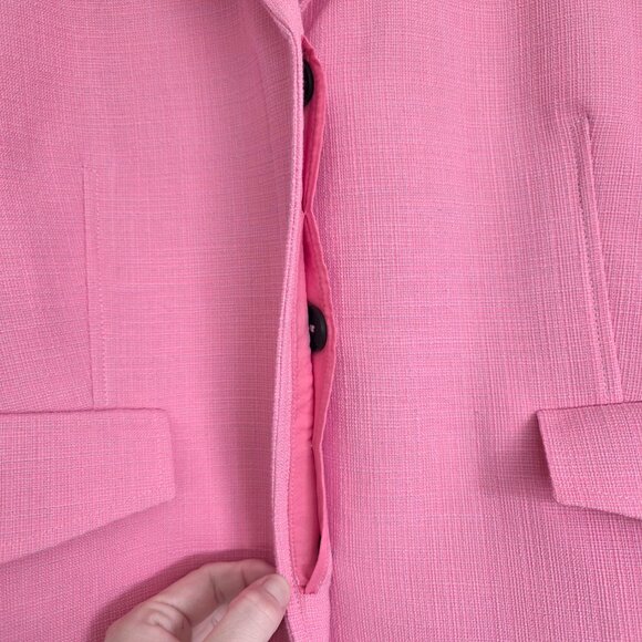 ME+EM Pink Tailored Blazer Luxury British Designer Jacket Cotton Blend Timeless - Picture 11 of 15